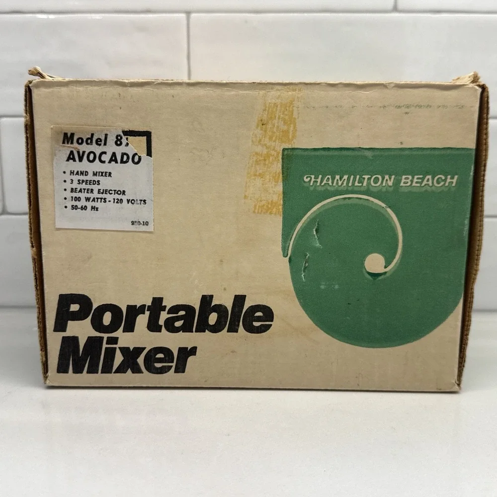 Vintage Hamilton Beach Scovill Portable Mixer Model 87A Avocado Green - Tested